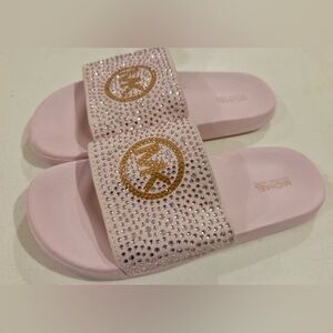 Michael Kors Light Pink Rhinestone Slides